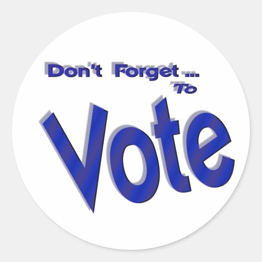 Vergeet niet te stemmen ronde sticker (Voorkant)