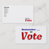 Vergeet niet te stemmen visitekaartje (Voorkant / Achterkant)
