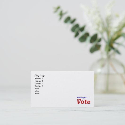 Vergeet niet te stemmen visitekaartje (Staand voorkant)