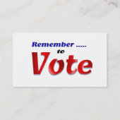 Vergeet niet te stemmen visitekaartje (Achterkant)