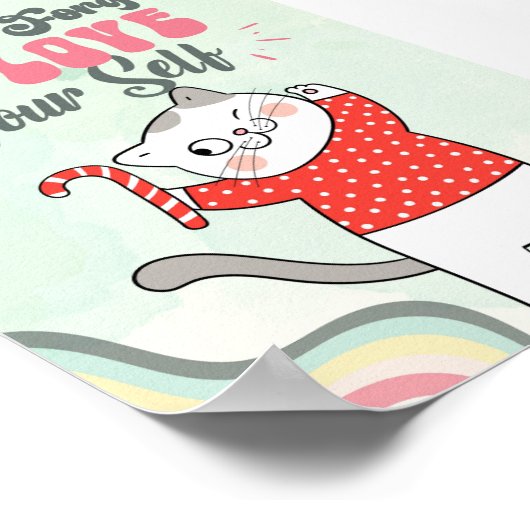 Vergeet niet van je zelf te houden, kerstcitaat poster (Hoek)