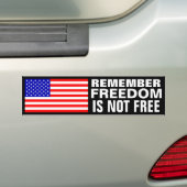 Vergeet niet: Vrijheid is niet vrij Bumpersticker (Op auto)