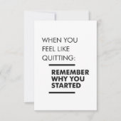 Vergeet niet waarom u bent begonnen - Inspirerend  RSVP Kaartje (Voorkant)