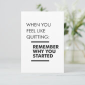 Vergeet niet waarom u bent begonnen - Inspirerend  RSVP Kaartje (Staand voorkant)