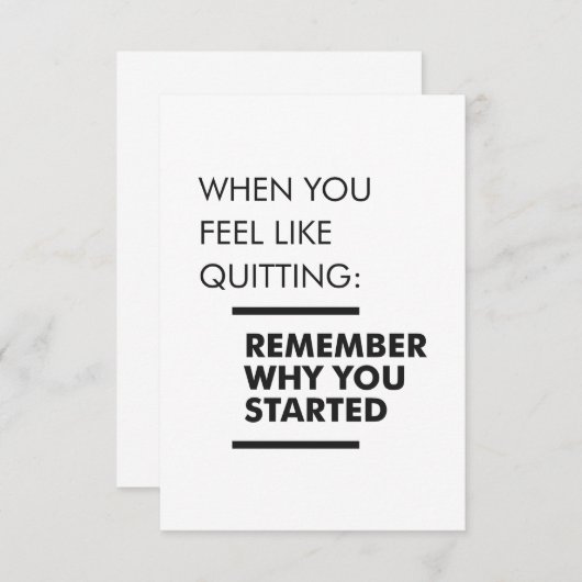 Vergeet niet waarom u bent begonnen - Inspirerend  RSVP Kaartje (Voorkant / Achterkant)