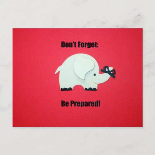 Vergeet niet: Wees voorbereid! Briefkaart (Voorkant)