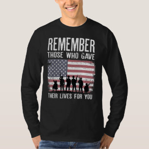 Vergeet niet wie hun leven heeft gegeven, veteraan t-shirt
