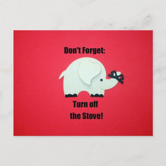 Vergeet niet: zet de kachel uit! briefkaart (Voorkant)