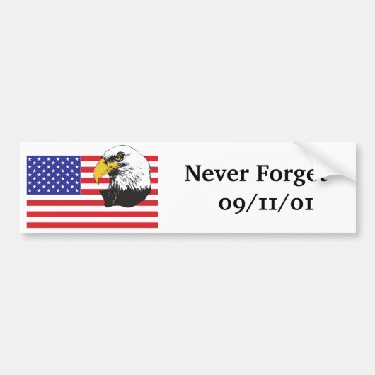 Vergeet nooit 09-11-01 bumpersticker (Voorkant)