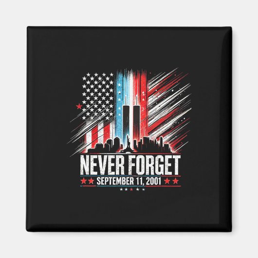 Vergeet nooit 11 september 2001 Memorial Day Ameri Magneet (Voorkant)