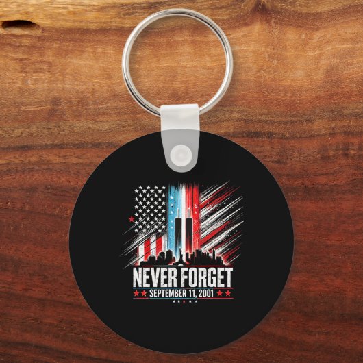 Vergeet nooit 11 september 2001 Memorial Day Ameri Sleutelhanger (Voorkant)