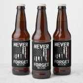 Vergeet nooit 11 september 2001 Memorial Day Bier Etiket (Flessen)