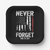 Vergeet nooit 11 september 2001 Memorial Day Papieren Bordje (Voorkant)