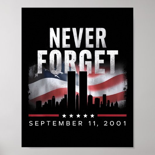 Vergeet nooit 11 september 2001 Memorial Day Poster (Voorkant)