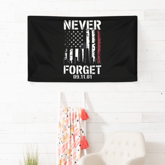 Vergeet nooit 11 september 2001 Memorial Day Spandoek (Insitu)