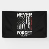 Vergeet nooit 11 september 2001 Memorial Day Spandoek (Horizontaal)