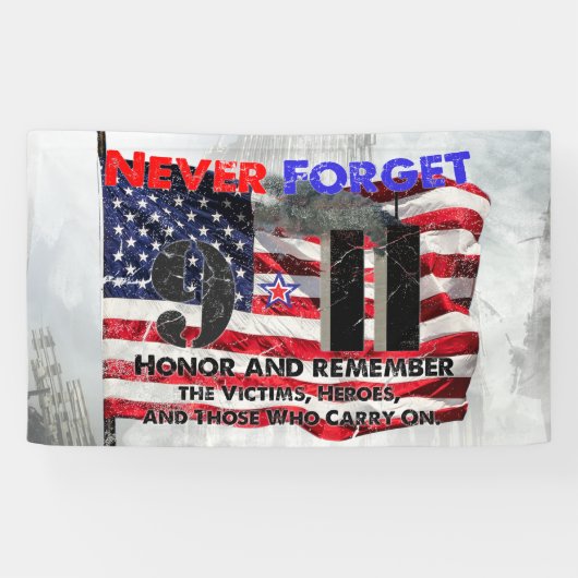 Vergeet nooit 11 september spandoek (Horizontaal)