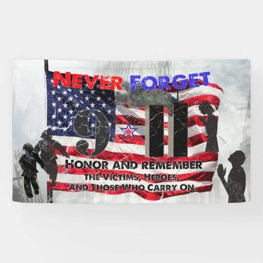 Vergeet nooit 11 september spandoek (Horizontaal)