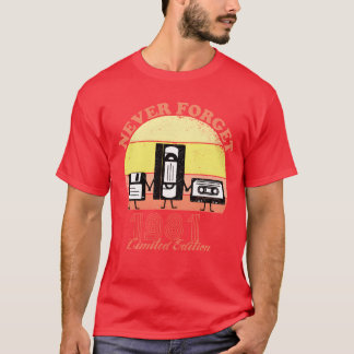Vergeet Nooit 1981 Verjaardag Limited Edition Wijn T-shirt