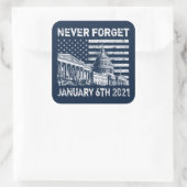 Vergeet nooit 6 januari 2021 - de proteïne Capitol Vierkante Sticker (Tas)