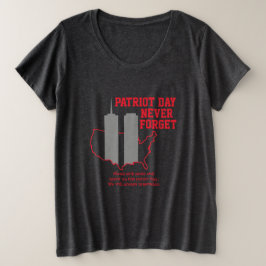 Vergeet nooit 911 20e Jubileum patriotdag 2021 Grote Maat T-shirt