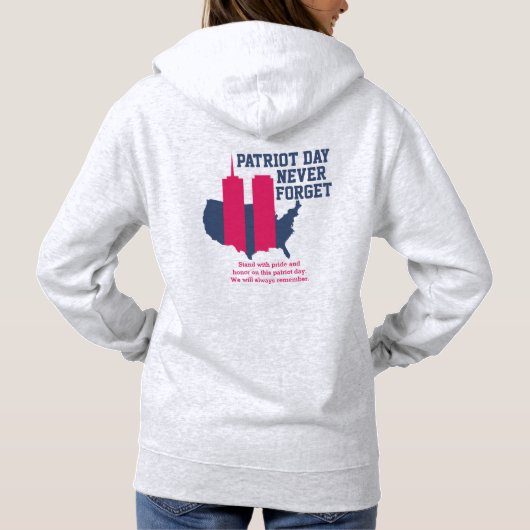 Vergeet nooit 911 20e Jubileum patriotdag 2021 Hoodie (Achterkant)