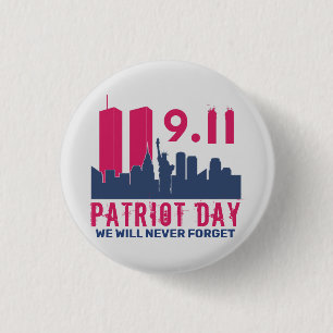 Vergeet nooit 911 20e Jubileum patriotdag 2021 Ronde Button 3,2 Cm