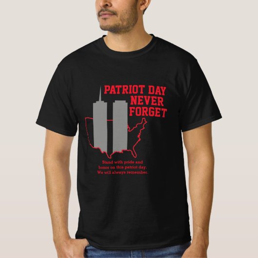 Vergeet nooit 911 20e Jubileum patriotdag 2021 T-shirt (Voorkant)