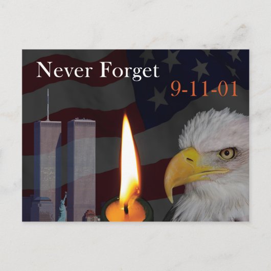 Vergeet nooit 9-11-01 briefkaart (Voorkant)
