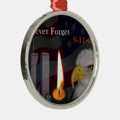 Vergeet nooit 9-11-01 metalen ornament (Rechts)