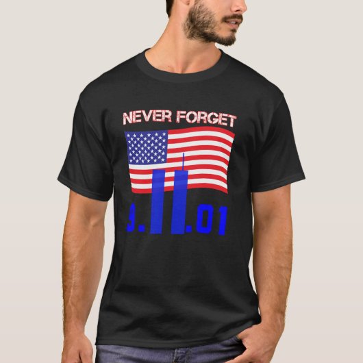 Vergeet nooit 9/11 2001 t-shirt (Voorkant)