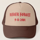 Vergeet nooit 9-11-2001 Trucker Hat Trucker Pet (Voorkant)