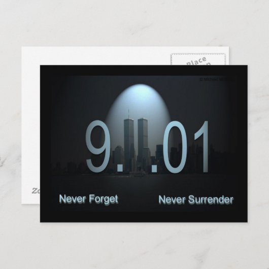 Vergeet nooit 9/11 Briefkaart (Voorkant / Achterkant)