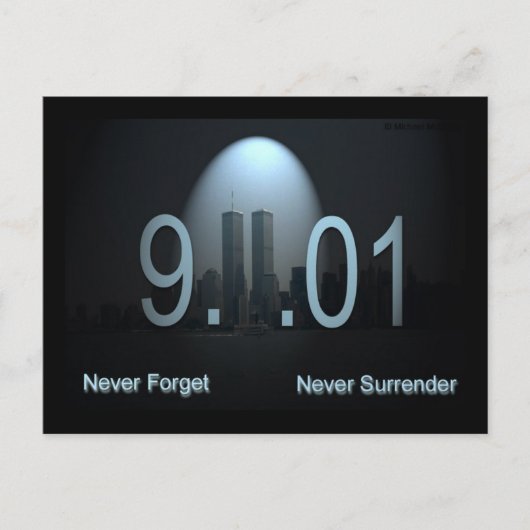 Vergeet nooit 9/11 Briefkaart (Voorkant)