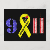 Vergeet nooit 9 11 gele lint briefkaart (Voorkant)