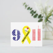 Vergeet nooit 9 11 gele lint briefkaart (Staand voorkant)