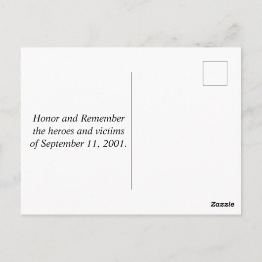 Vergeet nooit 9 11 gele lint briefkaart (Achterkant)