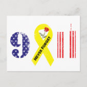 Vergeet nooit 9 11 gele lint briefkaart (Voorkant)