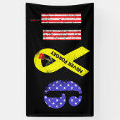 Vergeet nooit 9 11 gele lint spandoek (Verticaal)