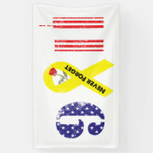 Vergeet nooit 9 11 gele lint spandoek (Verticaal)