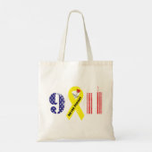 Vergeet nooit 9 11 gele lint tote bag (Achterkant)