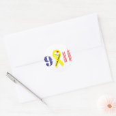 Vergeet nooit 9 11 ronde sticker (Envelop)
