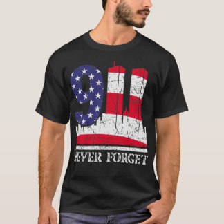 Vergeet nooit 9 11 september 2001 Memorial T-shirt
