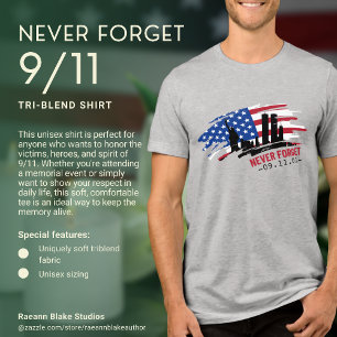 Vergeet nooit 9/11 Tri-Blend shirt