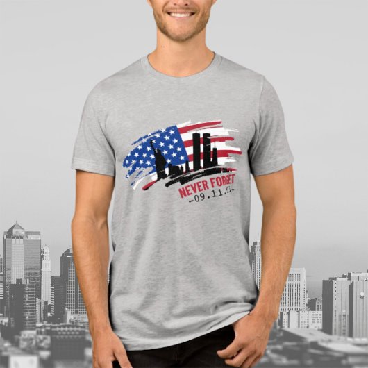 Vergeet nooit 9/11 Tri-Blend shirt