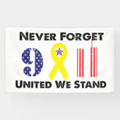 Vergeet nooit 9 11 Verenigde Staten. Spandoek (Horizontaal)