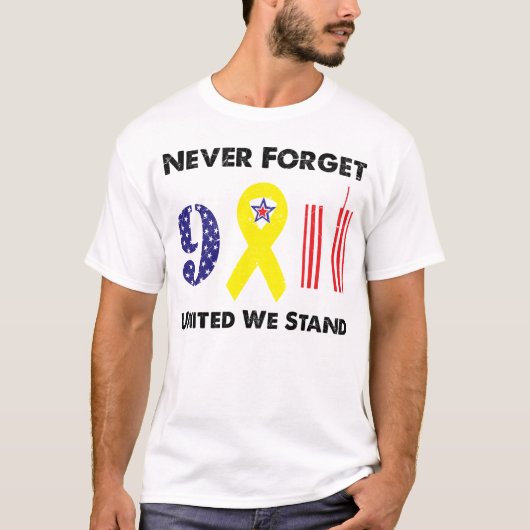 Vergeet nooit 9 11 Verenigde Staten. T-shirt (Voorkant)