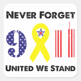 Vergeet nooit 9 11 Verenigde Staten. Vierkante Sticker