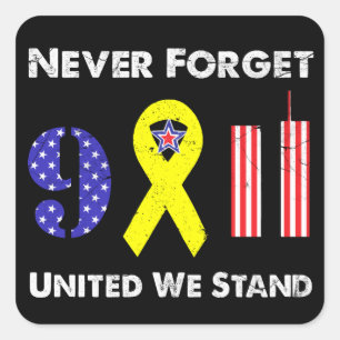 Vergeet nooit 9 11 Verenigde Staten. Vierkante Sticker