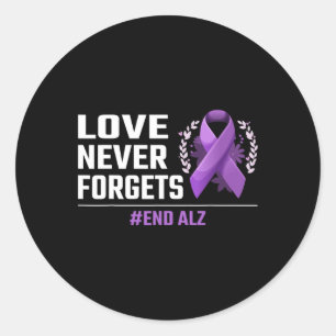 Vergeet nooit Alzheimer Paarse Lint Heimer Aware Ronde Sticker